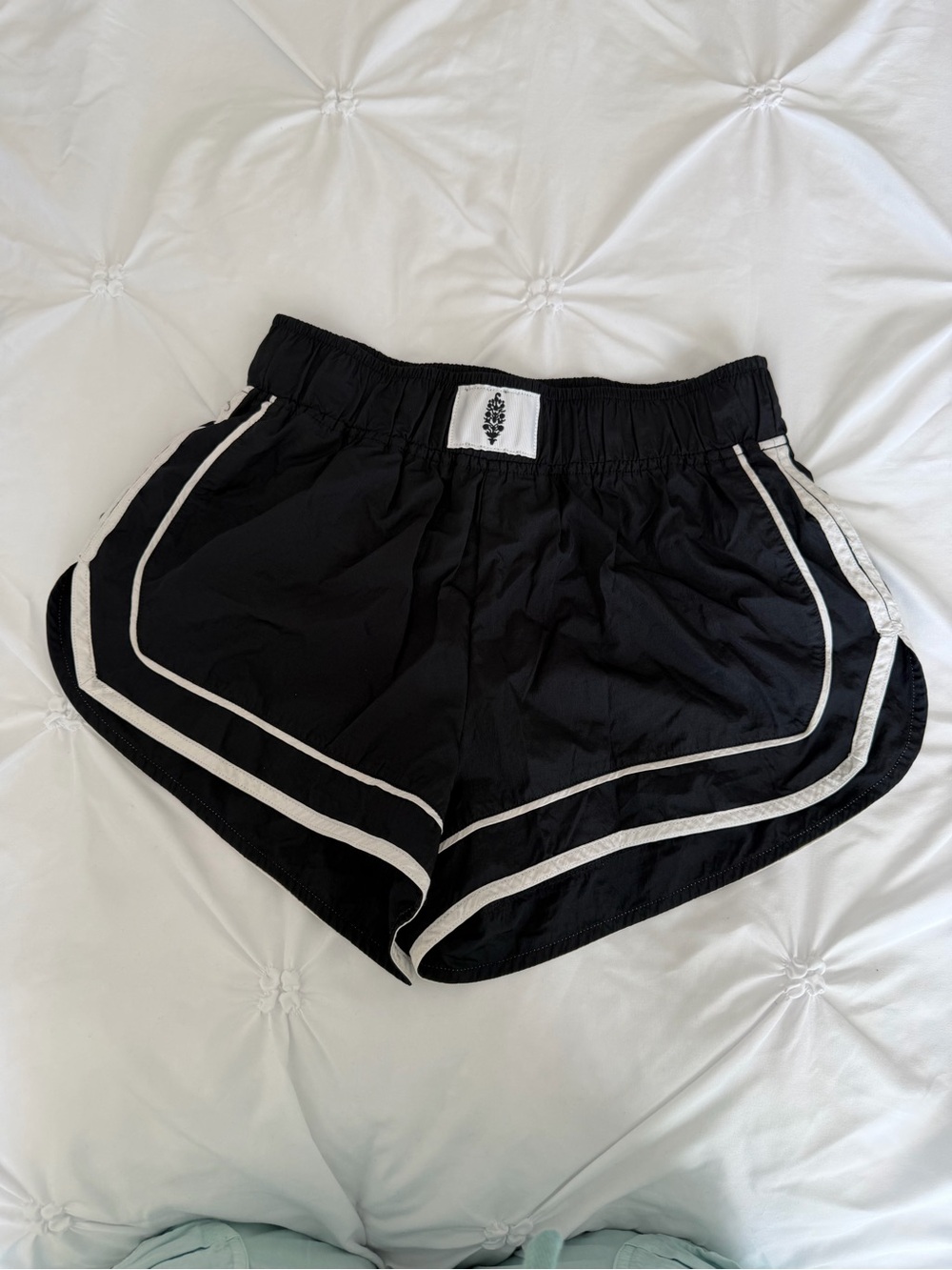 FP Movement by Free People Black Athletic Shorts with White Trim